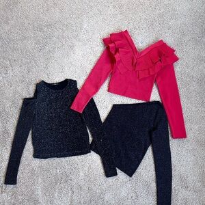 Set of 3 Black and Red Top